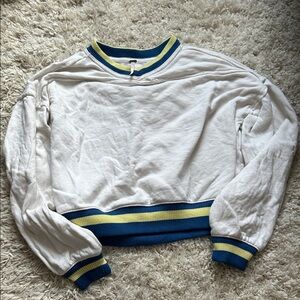 Free People Rio Striped Hem Crewneck